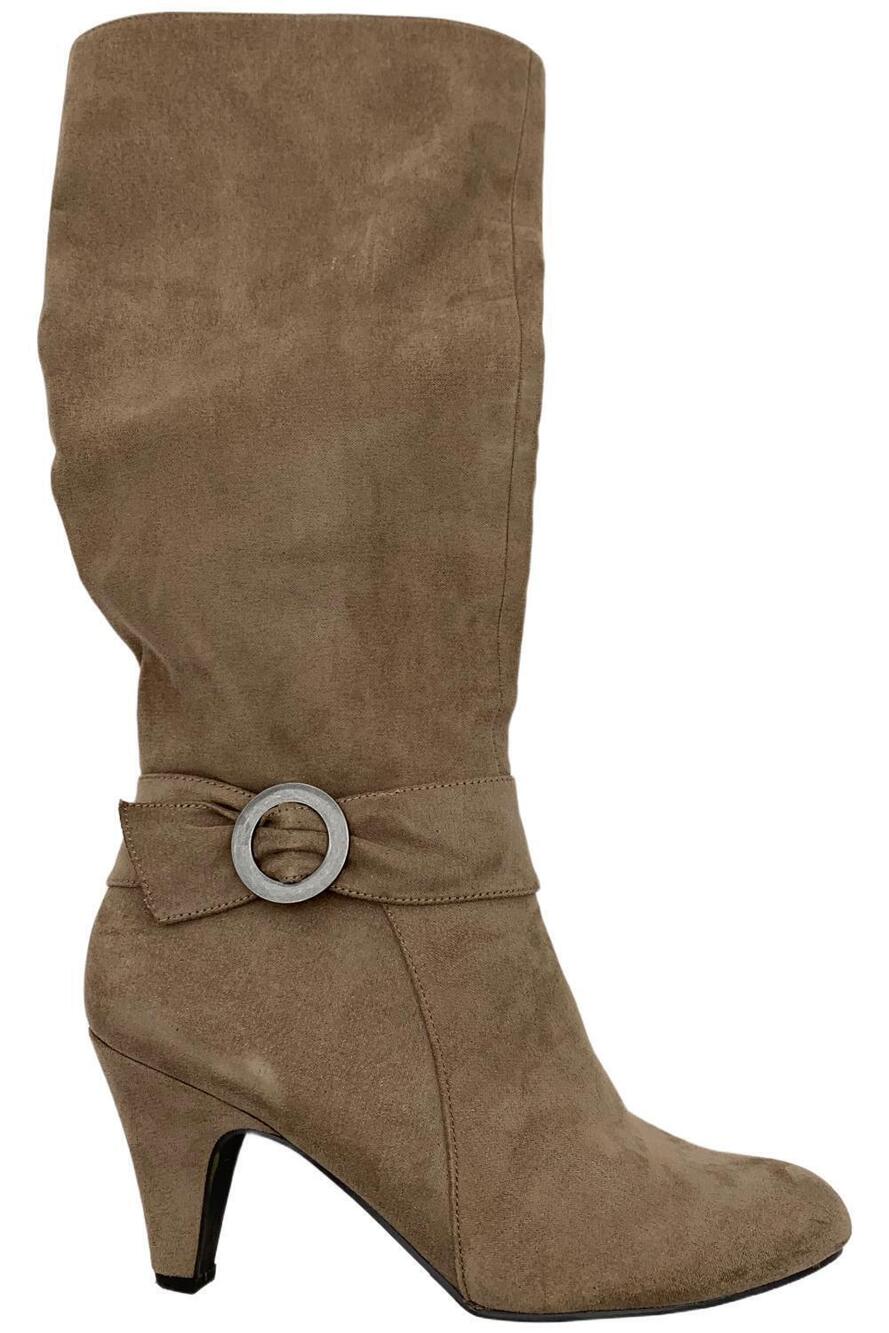 Bella Vita Women's Rima Tall Shaft Heeled Boots Taupe Suede - Medium